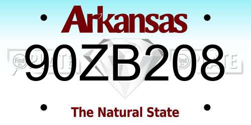 90ZB208 Arkansas License Plate