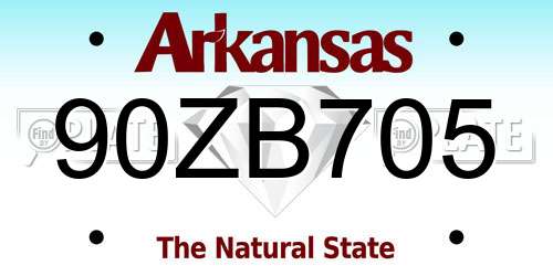 90ZB705 Arkansas License Plate