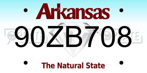 90ZB708 Arkansas License Plate