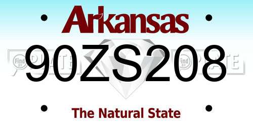 90ZS208 Arkansas License Plate