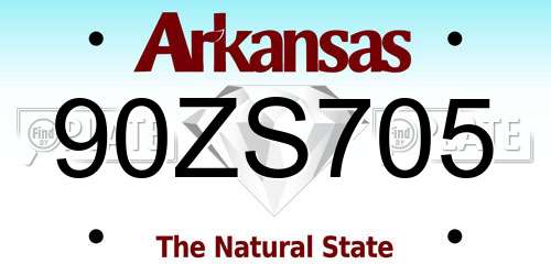 90ZS705 Arkansas License Plate
