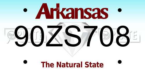 90ZS708 Arkansas License Plate