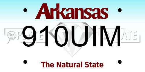 910UIM Arkansas License Plate