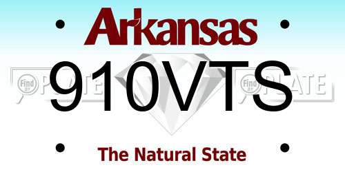 910VTS Arkansas License Plate