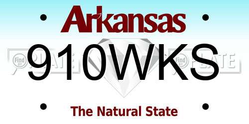 910WKS Arkansas License Plate