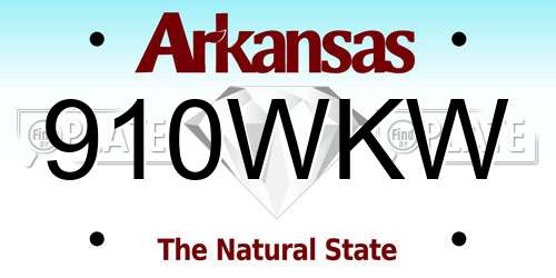 910WKW Arkansas License Plate