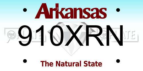 910XRN Arkansas License Plate
