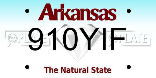 910YIF Arkansas License Plate