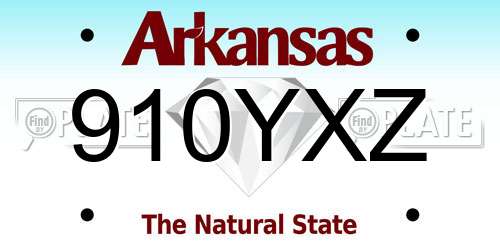 910YXZ Arkansas License Plate