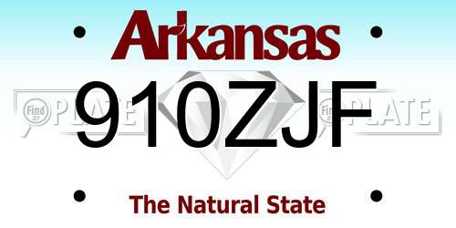 910ZJF Arkansas License Plate