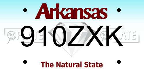 910ZXK Arkansas License Plate