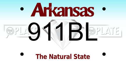 911BL Arkansas License Plate