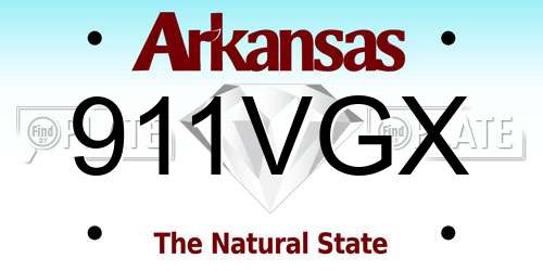 911VGX Arkansas License Plate