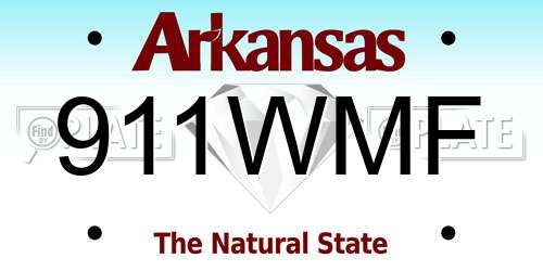 911WMF Arkansas License Plate