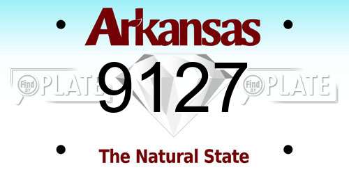 9127 Arkansas License Plate