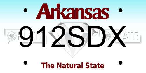 912SDX Arkansas License Plate