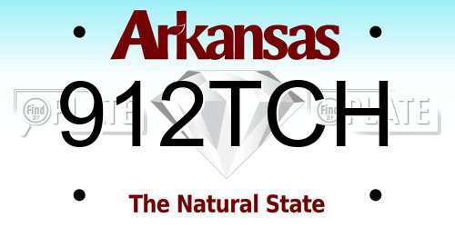 912TCH Arkansas License Plate