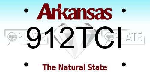912TCI Arkansas License Plate