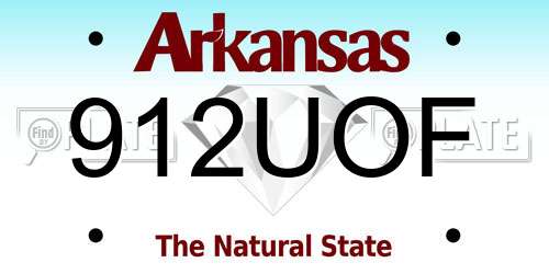 912UOF Arkansas License Plate