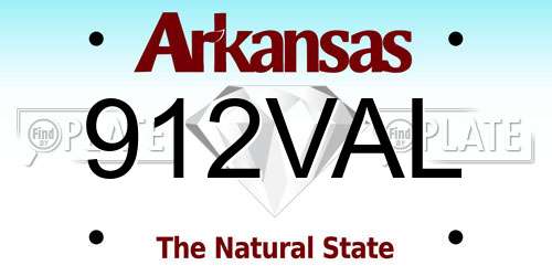 912VAL Arkansas License Plate