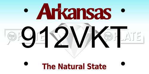 912VKT Arkansas License Plate