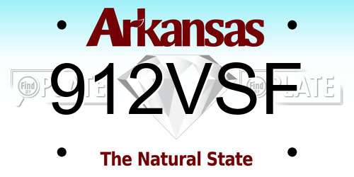 912VSF Arkansas License Plate