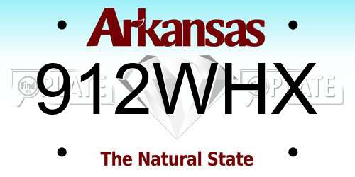 912WHX Arkansas License Plate