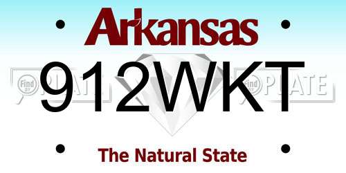 912WKT Arkansas License Plate
