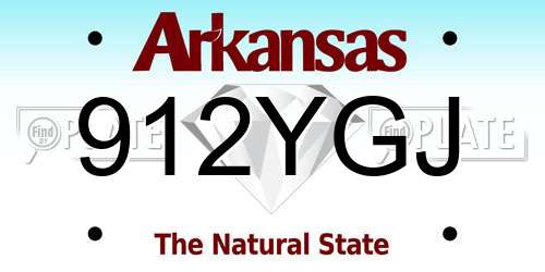912YGJ Arkansas License Plate