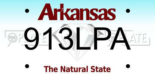 913LPA Arkansas License Plate