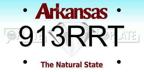 913RRT Arkansas License Plate