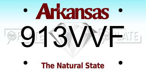 913VVF Arkansas License Plate
