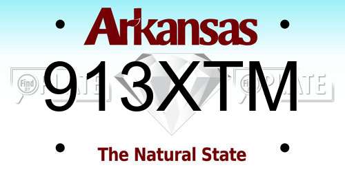 913XTM Arkansas License Plate