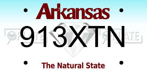 913XTN Arkansas License Plate