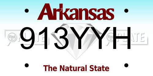 913YYH Arkansas License Plate
