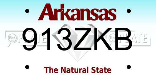913ZKB Arkansas License Plate