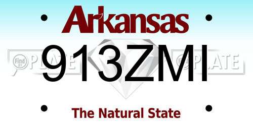 913ZMI Arkansas License Plate