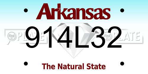 914L32 Arkansas License Plate