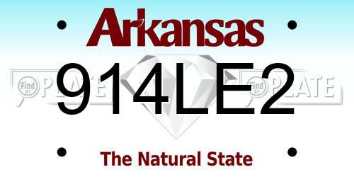 914LE2 Arkansas License Plate