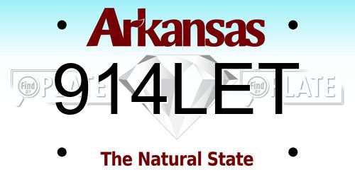 914LET Arkansas License Plate