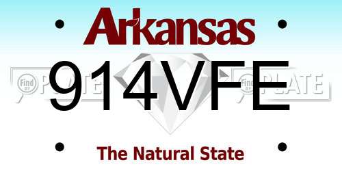 914VFE Arkansas License Plate