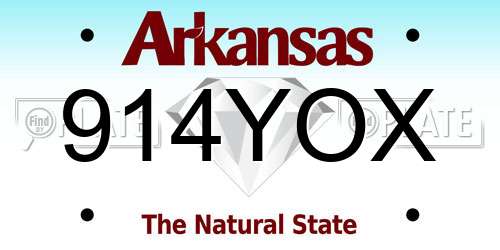 914YOX Arkansas License Plate