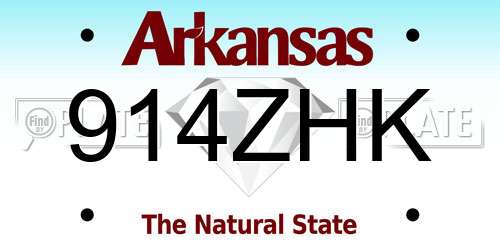 914ZHK Arkansas License Plate