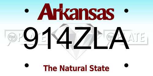 914ZLA Arkansas License Plate