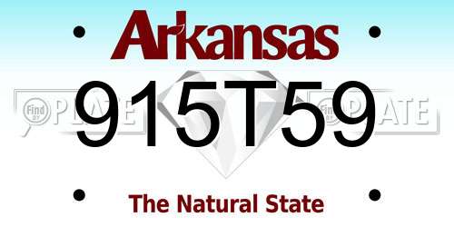 915T59 Arkansas License Plate
