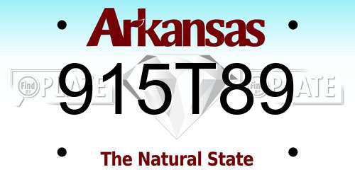 915T89 Arkansas License Plate