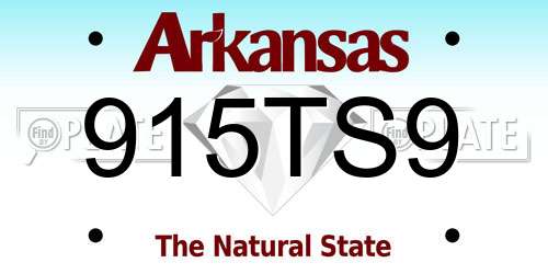 915TS9 Arkansas License Plate