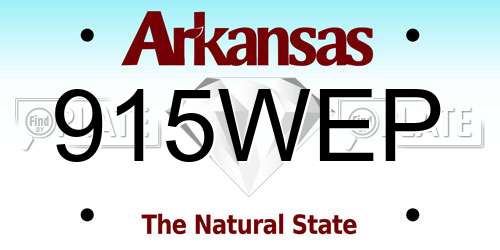 915WEP Arkansas License Plate