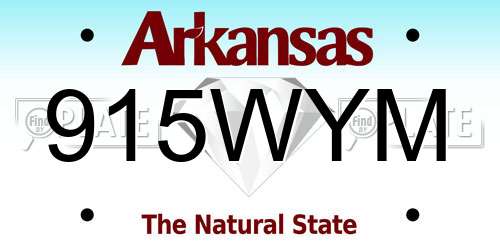915WYM Arkansas License Plate