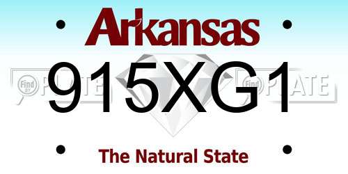 915XG1 Arkansas License Plate